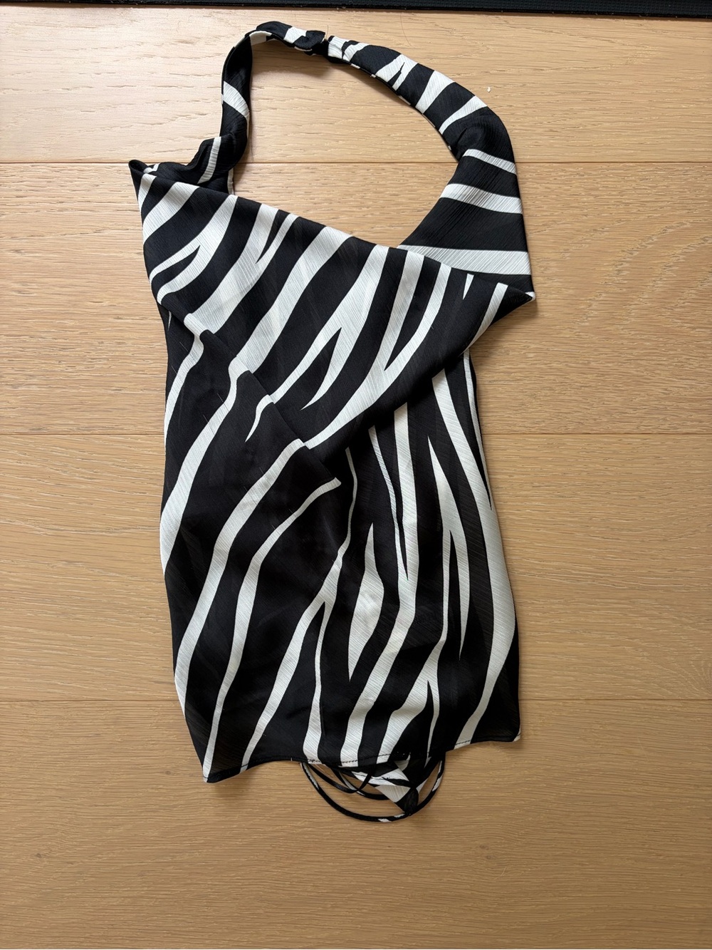 Black & White Zebra Print Halter Top Corset back